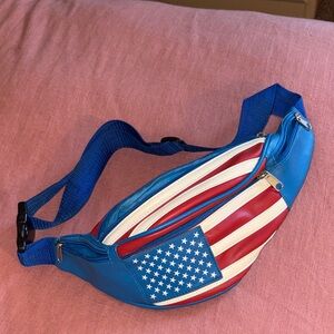 Blue and Red Flag Design Men's Bag